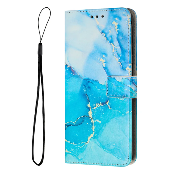 A-One Brand - Sony Xperia 10 VII Plånboksfodral Marble Pattern - Blå / Grön