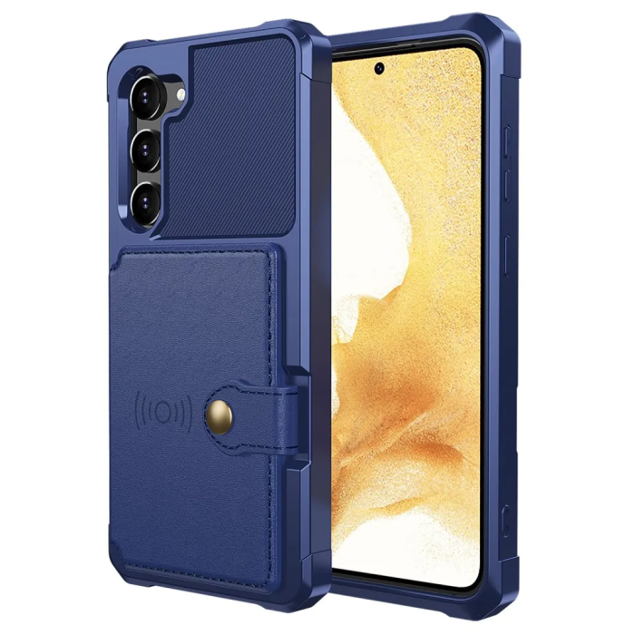 Taltech - Galaxy S23 Plus Mobilskal Korthållare Kickstand - Blå