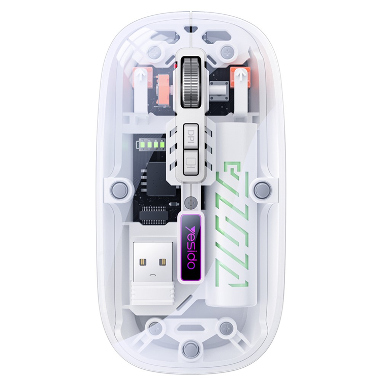 YESIDO Trådlös Mus Bluetooth 800/1200/1600 DPI 2.4G KB29 - Vit | 264 | AlltMobil