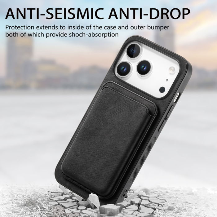 A-One Brand - iPhone 17 Pro Mobilskal MagSafe Med Detachable Korthållare - Svart