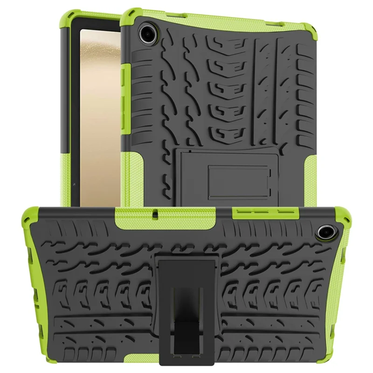 Galaxy Tab A9 Plus Mobilskal Tire Texture med Kickstand - Grön (Grön) | 2353 | AlltMobil