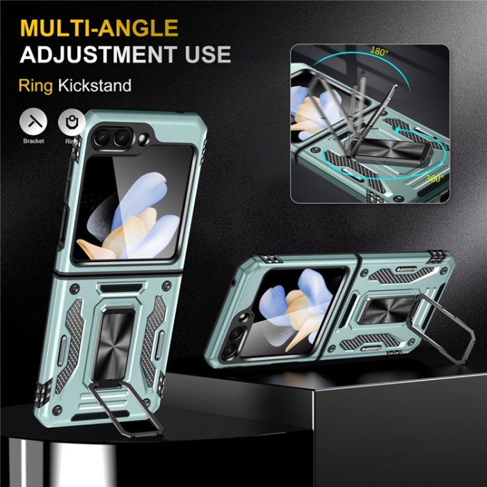 A-One Brand - Galaxy Z Flip7 FE/Z Flip6 Mobilskal Armor Kickstand - Grön