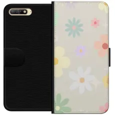 Gustaf - Pl&aring;nboksfodral till Huawei Y6 (2018) med fejdande blommor
