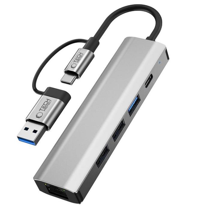 Tech-Protect - Tech-Protect HB03 5in1 Hub Adapter - Space Grå