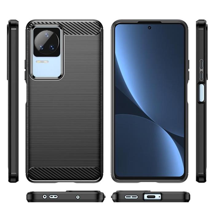 OEM - Xiaomi Poco F4 5G Skal Silicone Carbon Flexible - Svart