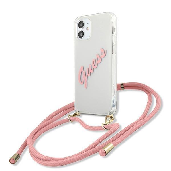 Guess Skal iPhone 12 Mini Script Vintage Strap - Rosa | 2353 | AlltMobil
