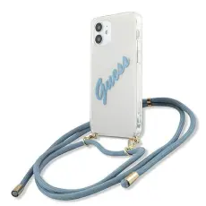 Guess - Guess Skal iPhone 12 Mini Script Vintage Strap - Bl&aring;