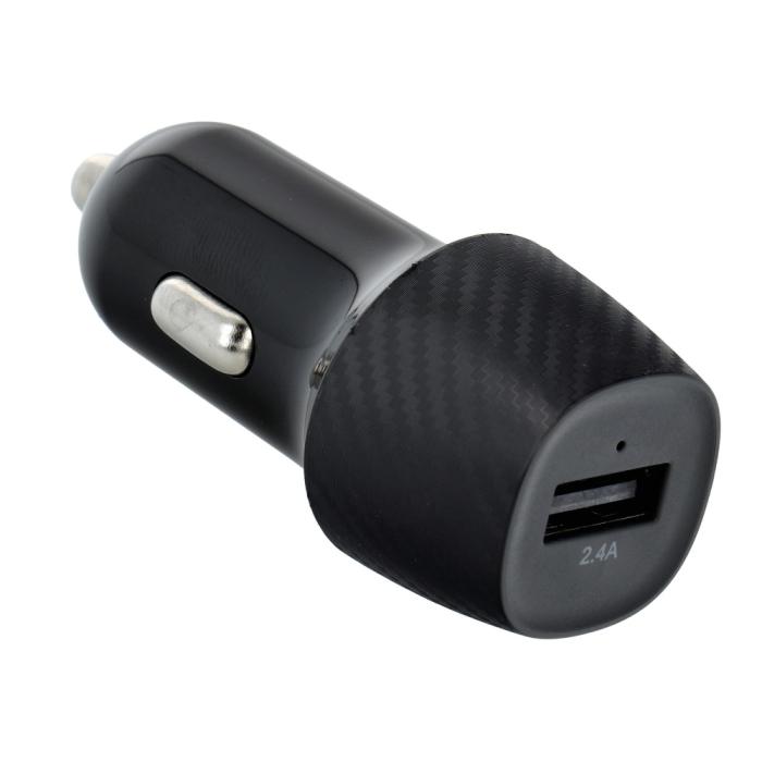 UTGATT1 - Billaddare QWE CARBON USB 2,4A 12W CC281-1A Svart