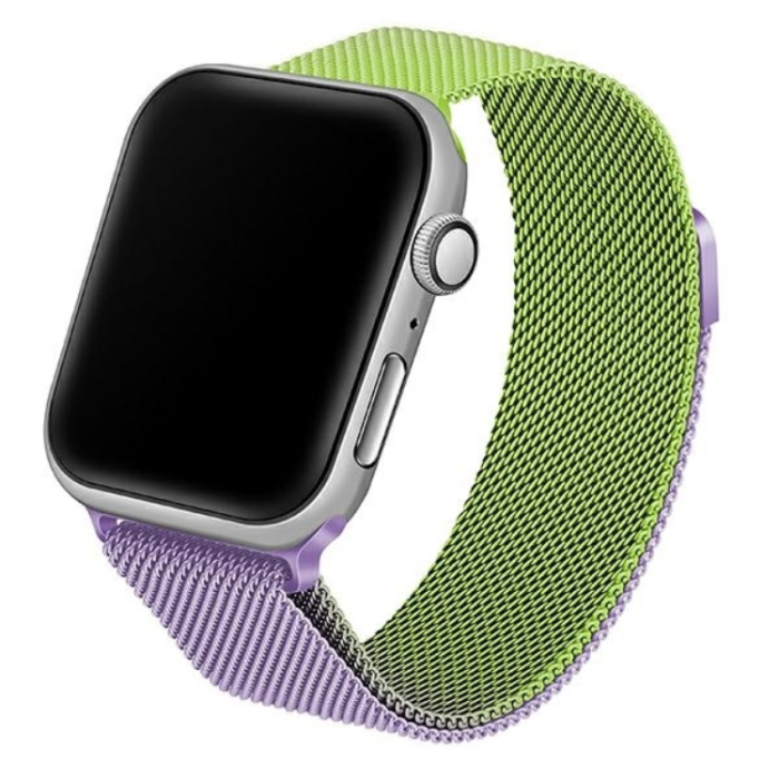 Beline - Beline Apple Watch (38/40/41mm) Arm0band Steel - Grön/Lila