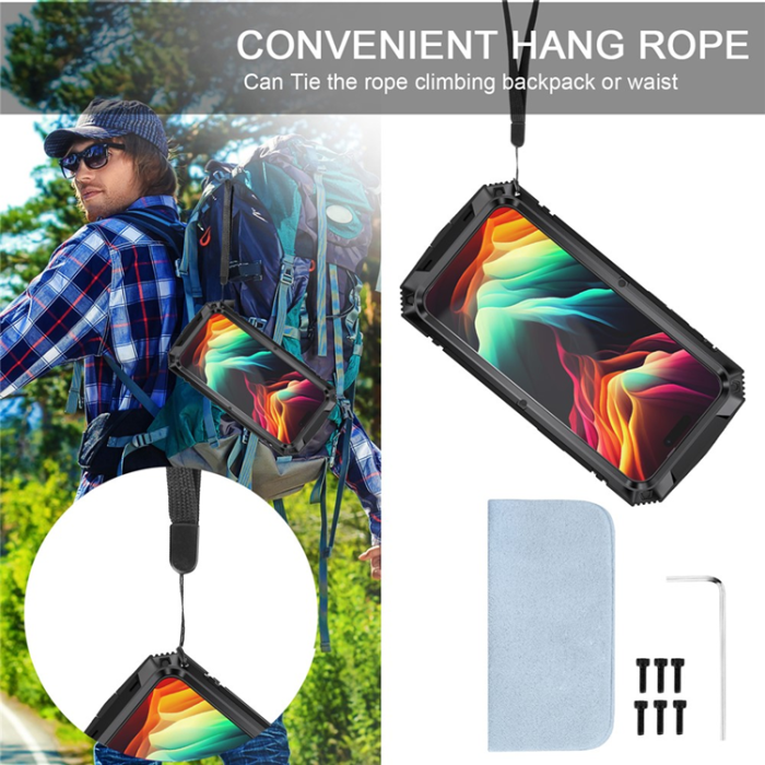 R-JUST - R-JUST iPhone 15 Pro Mobilskal med Härdat Glas - Svart