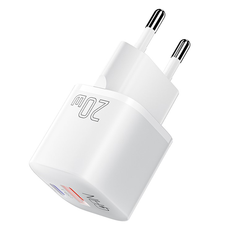 ESSAGER GaN Snabbladdare 20W USB-A - USB-C EU Curved - Vit | 505295 | AlltMobil