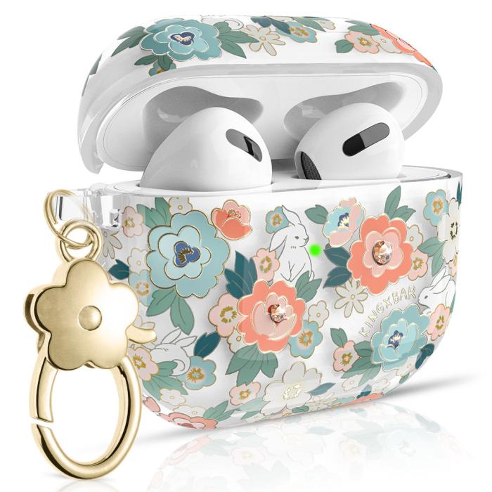 UTGATT5 - Kingxbar Sweet Pods AirPods 3 Skal med Swarovski Kristallhjärta