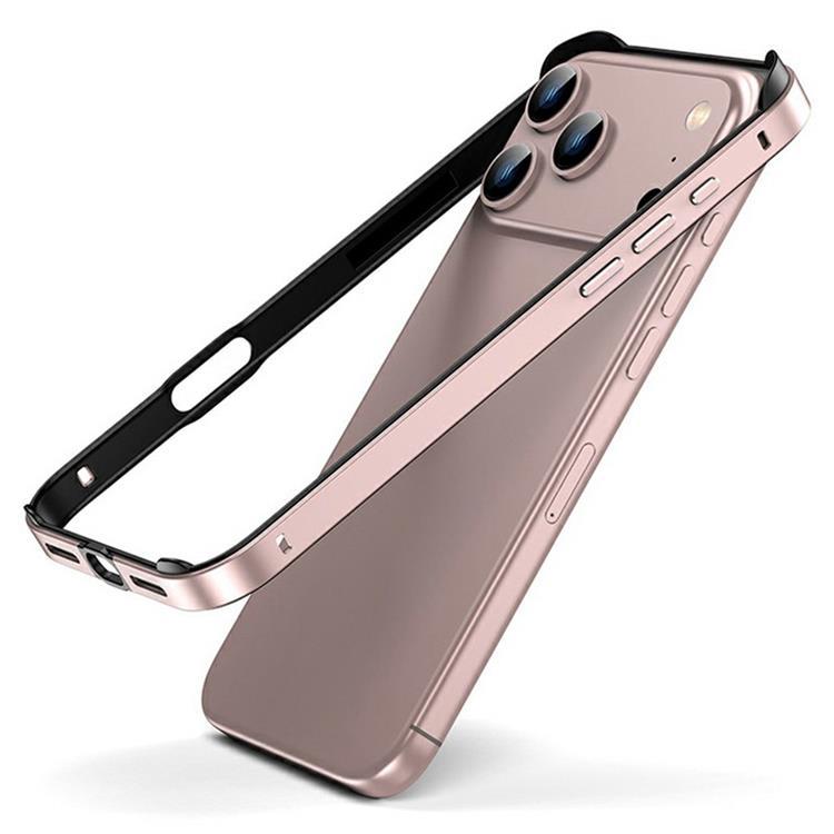 iPhone 17 Pro Mobilskal Hollow Metal Bumper - Rosa (Rosrosa) | 2353 | AlltMobil