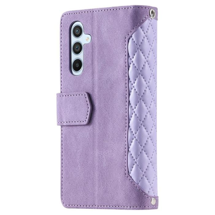 OEM - Samsung Galaxy S26 Plånboksfodral Rhombus Stitching Line Konstläder - Lila