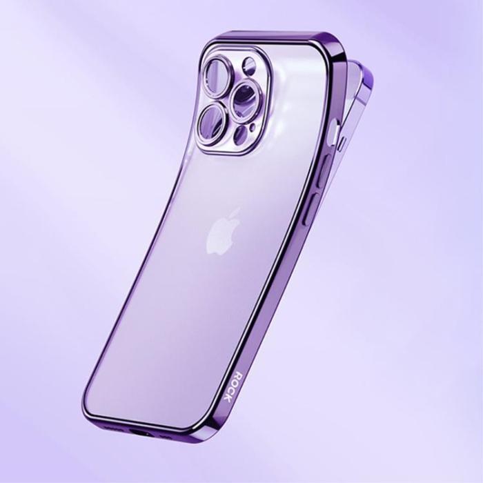 ROCK - ROCK iPhone 14 Pro Skal Electroplating Matte - Lila