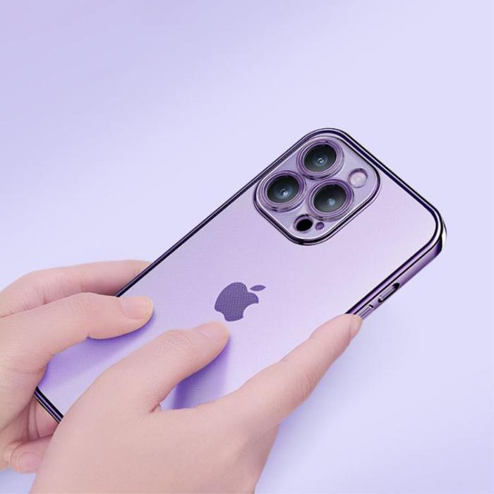 ROCK - ROCK iPhone 14 Pro Skal Electroplating Matte - Lila