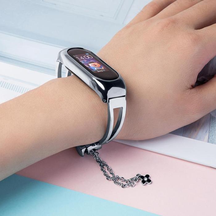 OEM - Metall Ersättningsarmband till Xiaomi Mi Band 6/5/4/3 - Silver