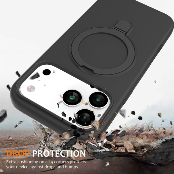 A-One Brand - iPhone 17 Pro Mobiskal MagSafe Kickstand PC + Silikon - Svartgrå