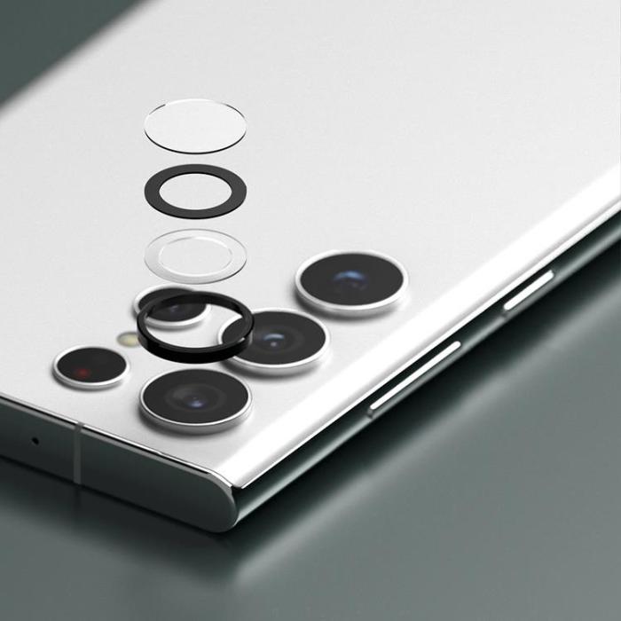 UTGATT5 - Ringke Kamera Linsram Härdat glas Galaxy S22 Ultra - Silver