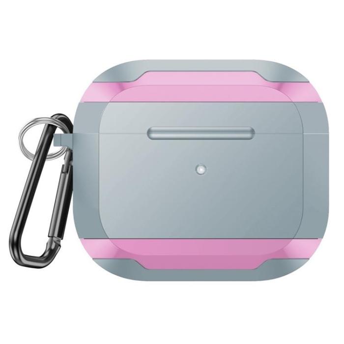 OEM - AirPods Pro 2 Skal Aluminium TPU - Grå/Rosa