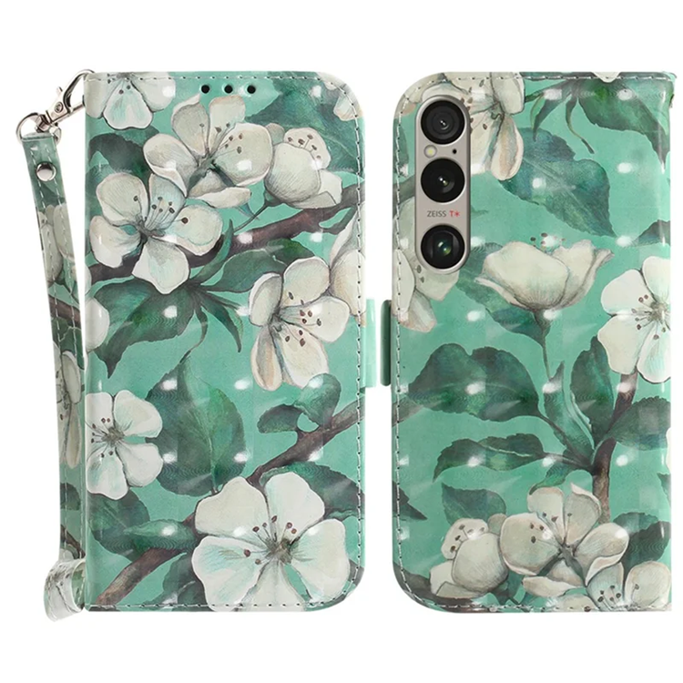 Sony Xperia 1 VI Plånboksfodral med Handledsrem - Flowers | 2353 | AlltMobil