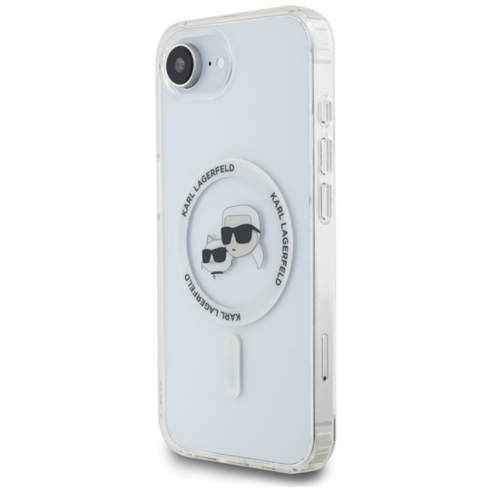 Guess - Guess iPhone 16e Mobilskal Magsafe Metal Karl Head - Vit