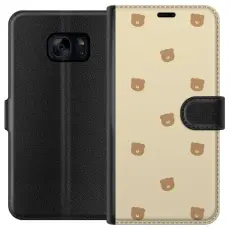 Gustaf - Pl&aring;nboksfodral till Samsung Galaxy S7 med Bj&ouml;rnm&ouml;nster