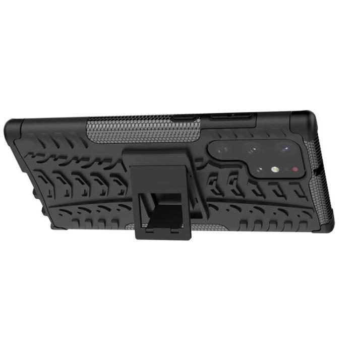 OEM - Tire Texture Kickstand Skal Galaxy S22 Ultra 5G - Svart