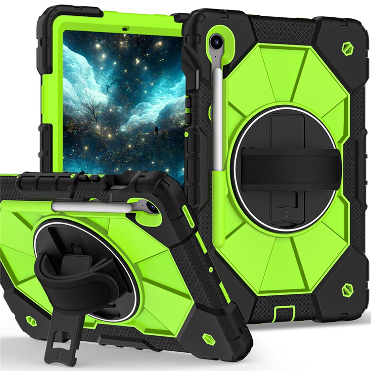 Galaxy Tab S10 FE/S9 FE/S9 Skal Kickstand med Rem - Gulgrön | 2353 | AlltMobil