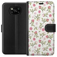 Gustaf - Pl&aring;nboksfodral till Xiaomi Poco X3 NFC med Blommigt