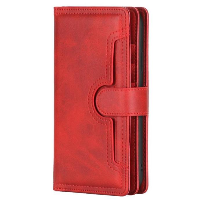 OEM - iPhone 14 Plus Plånboksfodral Äkta Läder Flip - Röd