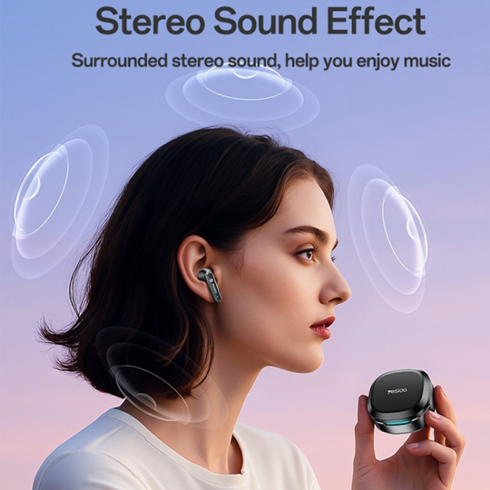 Yesido - YESIDO TWS Trådlösa Bluetooth-Hörlurar In-ear ANC + ENC TWS37 - Svart