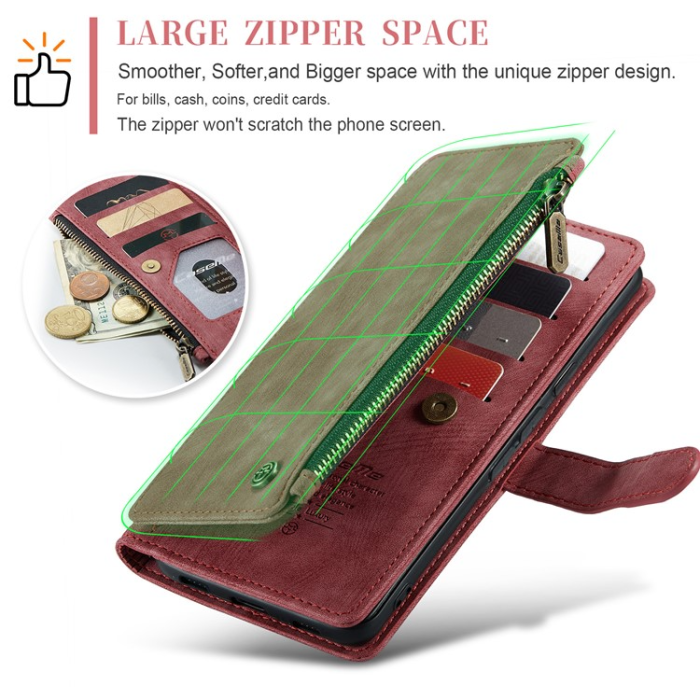 Caseme - CASEME Google Pixel 7A Plånboksfodral C30 Zipper - Röd