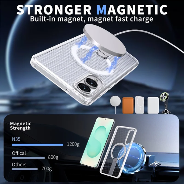 A-One Brand - Mobilskal till Galaxy S25 Edge Magsafe Grid Texture