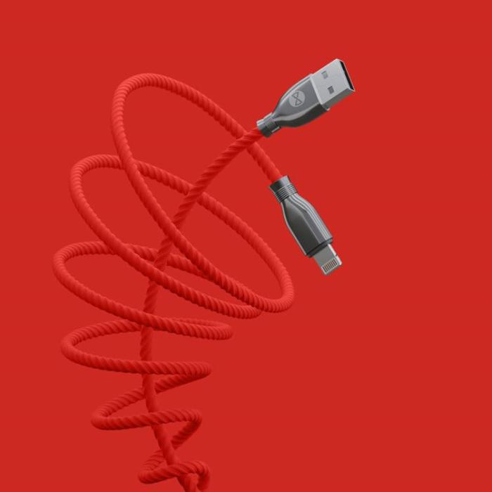 Forever - Forever Tornado USB-A till Lightning kabel 1m 3A - Röd