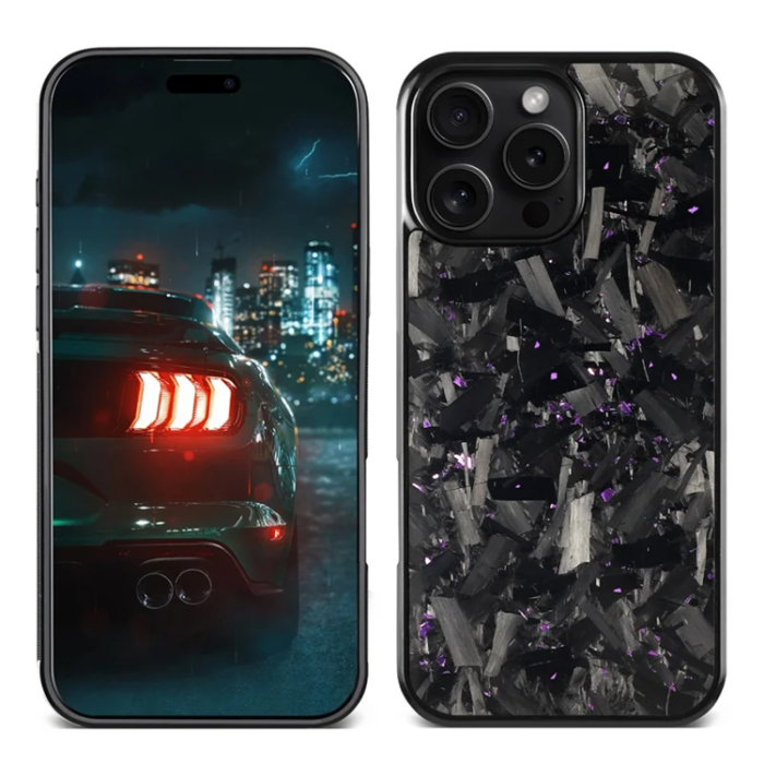 A-One Brand - iPhone 16 Pro Max Mobilskal MagSafe Aramid Fiber Large Texture - Lila