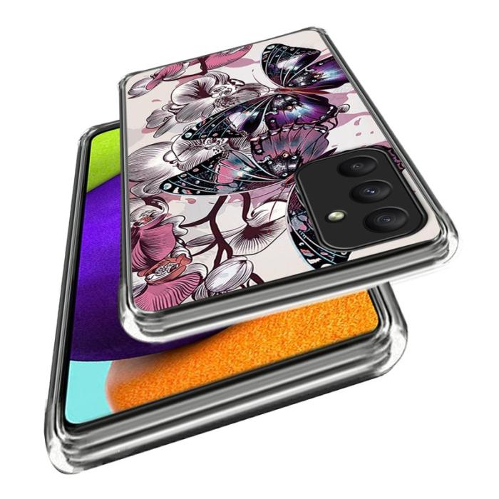 OEM - Samsung Galaxy A35 5G Skal TPU Mönstertryckt Slim - Lila Fjärilar