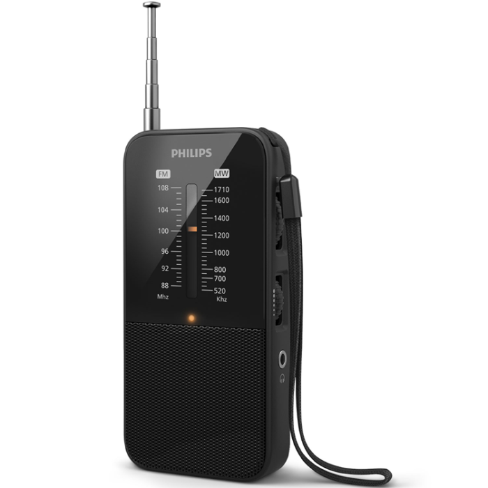 Philips - Philips Batteri-driven fick-radio med högtalare Analog FM/MW tuner