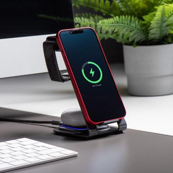 Puro - Forcell 3in1 Trådlös Laddare Mobil, Hörlurar, Apple Watch/Samsung Watch