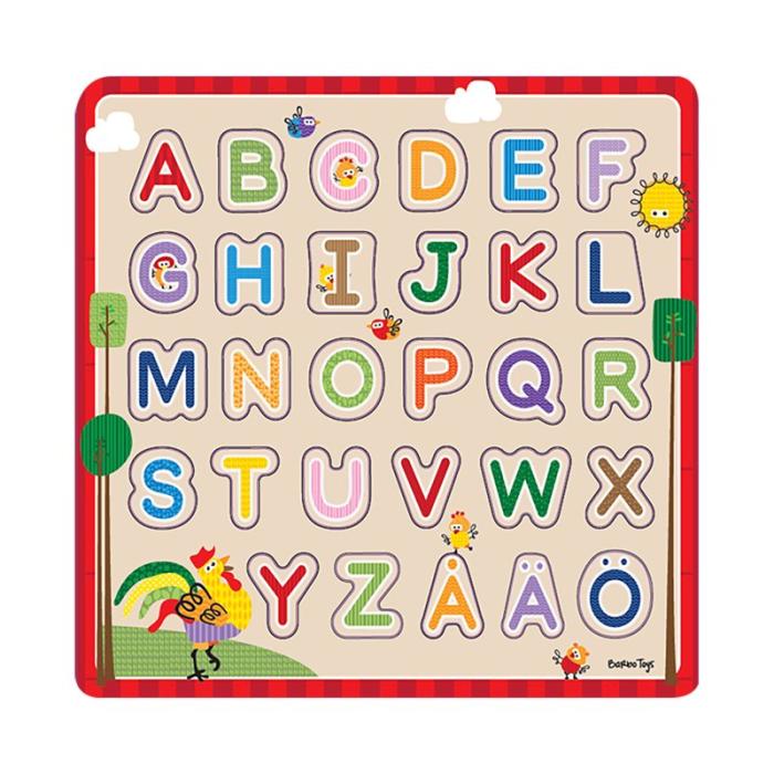 BARBO - BARBO Pussel 29 Pcs Classic Wooden ABC Puzzle (SE)