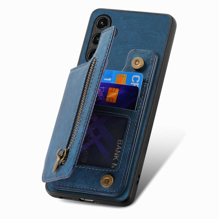 OEM - Mobilfodral för Samsung Galaxy S26 Plus Konstläder med kortfack - Blå