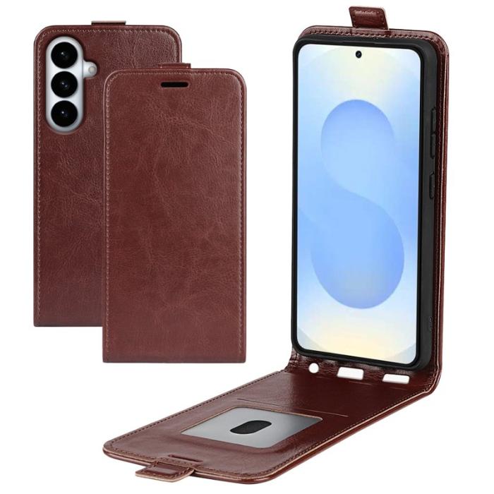 OEM - Mobilfodral för Samsung Galaxy S26 Plus Konstläder med kortfack - Brun