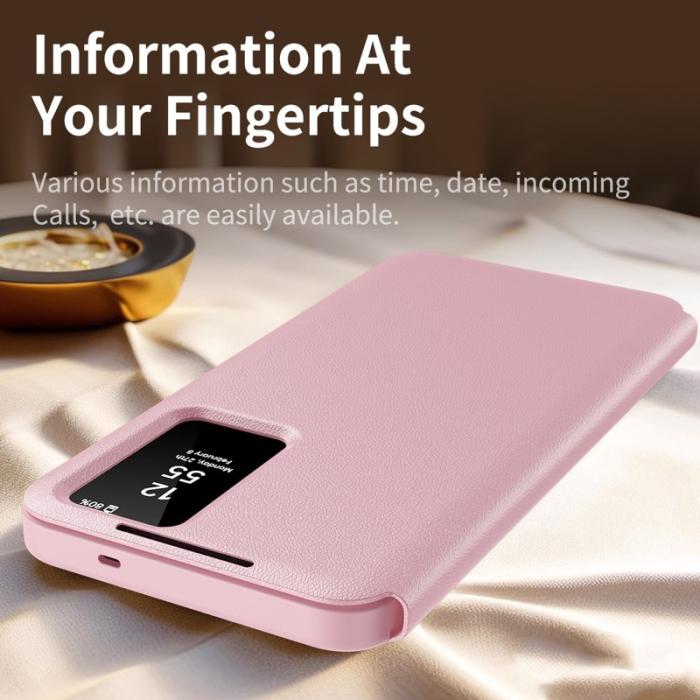 OEM - Mobilfodral för Samsung Galaxy S26 Plus Konstläder med kortfack - Rosa