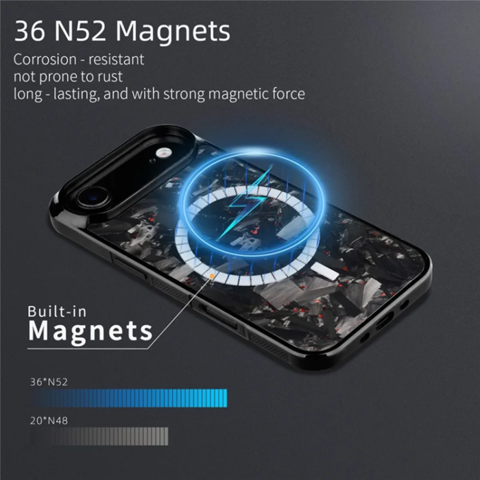 A-One Brand - iPhone Air Mobilskal MagSafe Aramid Fiber Large Texture - Röd