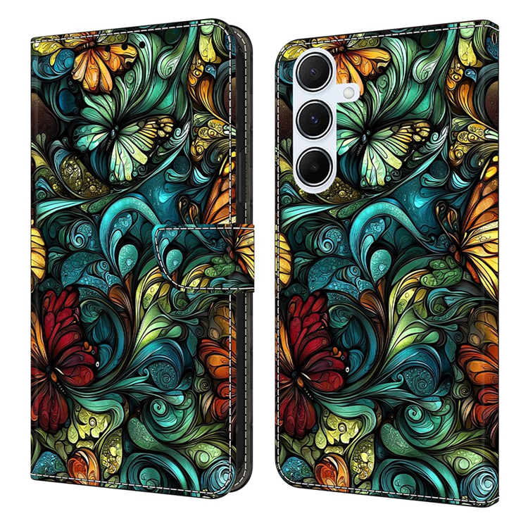 Galaxy A17/A26 Plånboksfodral PU-läder Pattern Printing - Grön | 2353 | AlltMobil