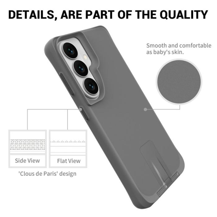 OEM - Mobilskal för Samsung Galaxy S26 Kickstand PC + TPU - Grå