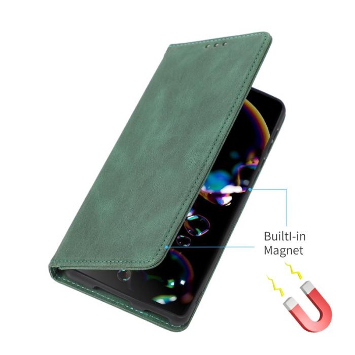 OEM - Plånboksfodral för Samsung Galaxy S26 Magnetiskt stängning Konstläder - Grön