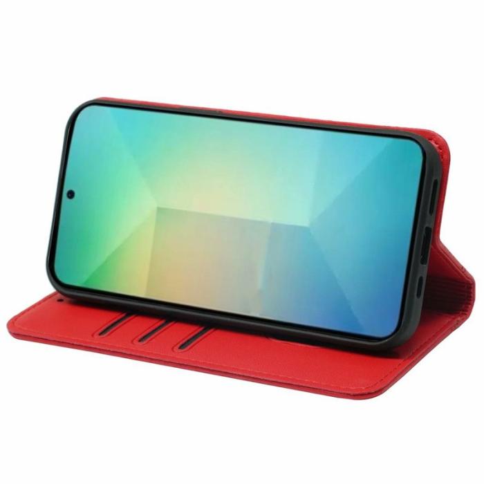 OEM - Plånboksfodral för Samsung Galaxy S26 Magnetiskt stängning Konstläder - Röd