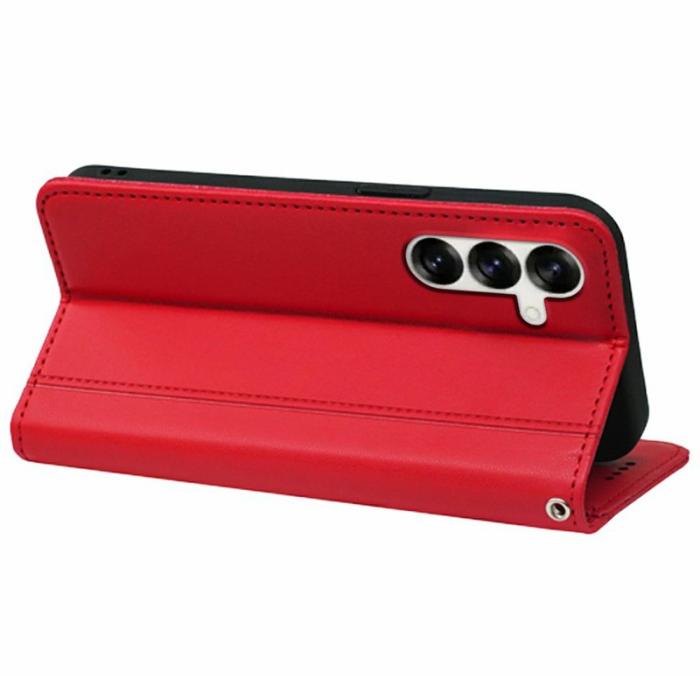 OEM - Plånboksfodral för Samsung Galaxy S26 Magnetiskt stängning Konstläder - Röd