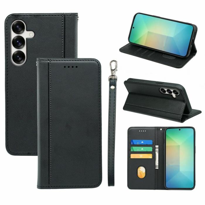 OEM - Plånboksfodral för Samsung Galaxy S26 Magnetiskt stängning Konstläder - Svart